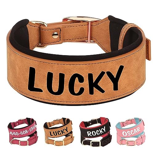 PET ARTIST Personalisierte PU Leder Hundehalsband für Mittlere Große Hunde Stilvoll und Bequem, Geeignet für Mädchen und Jungen Hunde, Braun L PET ARTIST Personalisierte PU Leder Hundehalsband für Mittlere Große Hunde Stilvoll und Bequem, Geeignet für Mädchen und Jungen Hunde, Braun L von PET ARTIST