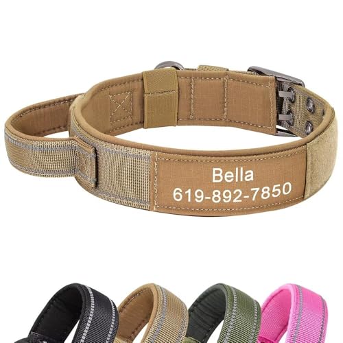PET ARTIST Verstellbares Militär-Hundehalsband mit, reflektierendes taktisches Hundehalsband mit Kontrollgriff, robuste Metallschnalle für M & L Hunde PET ARTIST Verstellbares Militär-Hundehalsband mit, reflektierendes taktisches Hundehalsband mit Kontrollgriff, robuste Metallschnalle für M & L Hunde von PET ARTIST