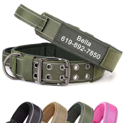 PET ARTIST Verstellbares Militär-Hundehalsband mit, reflektierendes taktisches Hundehalsband mit Kontrollgriff, robuste Metallschnalle für M & L Hunde PET ARTIST Verstellbares Militär-Hundehalsband mit, reflektierendes taktisches Hundehalsband mit Kontrollgriff, robuste Metallschnalle für M & L Hunde von PET ARTIST