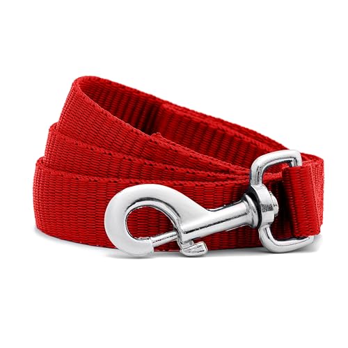 Hundeleine, robust, traditioneller Stil und langlebige Nylon-Leinen, für Spaziergänge und Training, strapazierfähig, mit einfach zu bedienendem Kragenhaken, Farbe: Schwarz, Rot, Blau (Rot, 1,8 m) von PET CRAZE