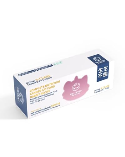 PET-EVER PureFeast Kaninchenrezept Katzenfutter in Dosen, 97 % tierische Zutaten Nassfutter für Katzen, getreidefreies und BPA-freies Katzennassfutter, 3,5 Unzen Dosen (6er-Pack) von PET-EVER PureFeast