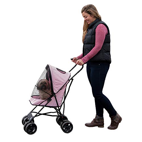 Pet Gear Travel Lite Haustier-Kinderwagen für Katzen und Hunde bis zu 6,8 kg, Rosa von Pet Gear