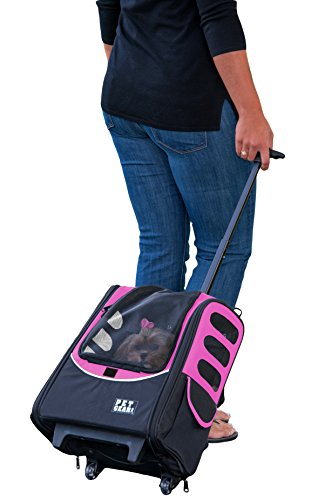 Pet Gear I-GO2 Escort Roller Rucksack, Reisetasche, Autositz für Katzen/Hunde, Netzbelüftung, inklusive Haltegurt, Teleskopgriff, Aufbewahrungstasche, Kaugummi von PET GEAR INC