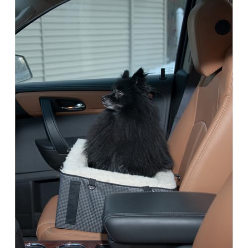 Pet Gear Lookout Booster Autositz, abnehmbares Komfortkissen, Sicherheitsgurt im Lieferumfang enthalten, installiert in Sekunden, kein Werkzeug erforderlich, Grauer Hahnentritt von PET GEAR INC