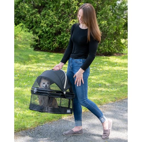 Pet Gear No Zip View 360 Haustier-Sicherheitsträger & Autositz für kleine Hunde und Katzen, Druckknopf-Eingang, Ansicht 360 50,8 cm, Onyx von PET GEAR INC