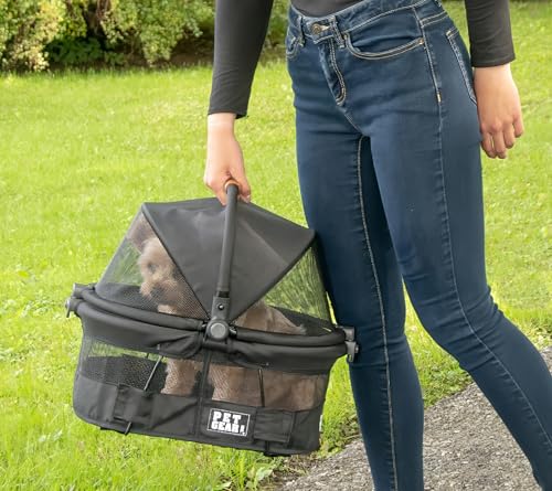 Pet Gear No-Zip View 360 Ultra Lite Haustier-Transportbox und Autositz für kleine Hunde und Katzen, Druckknopf-Eingang, 38,1 cm, Onyx von PET GEAR INC