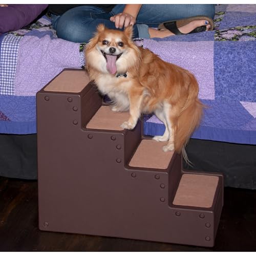 Pet Gear Pet Step IV Haustiertreppe für kleine Hunde und Katzen bis zu 22,7 kg, leicht, einfache Montage (kein Werkzeug erforderlich) – erhältlich in 2 Modellen, Mokka von PET GEAR INC