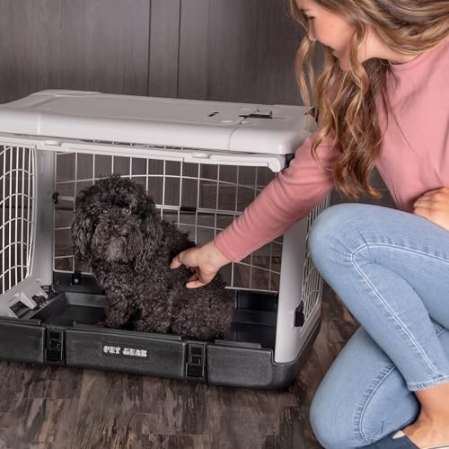 Pet Gear The Other Door Stahlkiste mit 4 Türen für Hunde/Katzen, mit herausnehmbarem Tablett, Nebel, 68,6 cm von PET GEAR INC