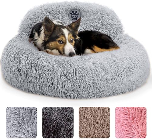 PetJett Beruhigendes Hundebett, mittelgroß, 76,2 cm, Donut-Bett, rutschfest und waschbar, superweiches, flauschiges Plüsch, rundes Bett, Anti-Angst, Premium-Komfort-Haustierbett, passend für Hunde bis PetJett Beruhigendes Hundebett, mittelgroß, 76,2 cm, Donut-Bett, rutschfest und waschbar, superweiches, flauschiges Plüsch, rundes Bett, Anti-Angst, Premium-Komfort-Haustierbett, passend für Hunde bis von PET JETT