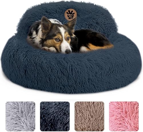 PetJett Beruhigendes Hundebett, mittelgroß, 76,2 cm, Donut-Bett, rutschfest und waschbar, superweiches, flauschiges Plüsch, rundes Bett, Anti-Angst, Premium-Komfort-Haustierbett, passend für Hunde bis PetJett Beruhigendes Hundebett, mittelgroß, 76,2 cm, Donut-Bett, rutschfest und waschbar, superweiches, flauschiges Plüsch, rundes Bett, Anti-Angst, Premium-Komfort-Haustierbett, passend für Hunde bis von PET JETT