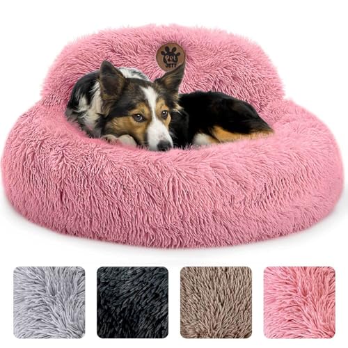 PetJett Beruhigendes mittelgroßes Hundebett, 76,2 cm, rundes Hundebett, rutschfest und waschbar, superweiches flauschiges Plüsch-Donut-Bett, Anti-Angst-Premium-Komfort-Haustierbett, passend für Hunde PetJett Beruhigendes mittelgroßes Hundebett, 76,2 cm, rundes Hundebett, rutschfest und waschbar, superweiches flauschiges Plüsch-Donut-Bett, Anti-Angst-Premium-Komfort-Haustierbett, passend für Hunde von PET JETT