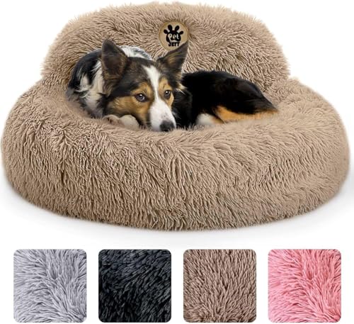 PetJett Beruhigendes mittelgroßes Hundebett, 76,2 cm, rundes Hundebett, rutschfest und waschbar, superweiches flauschiges Plüsch-Donut-Bett, Anti-Angst-Premium-Komfort-Haustierbett, passend für Hunde PetJett Beruhigendes mittelgroßes Hundebett, 76,2 cm, rundes Hundebett, rutschfest und waschbar, superweiches flauschiges Plüsch-Donut-Bett, Anti-Angst-Premium-Komfort-Haustierbett, passend für Hunde von PET JETT