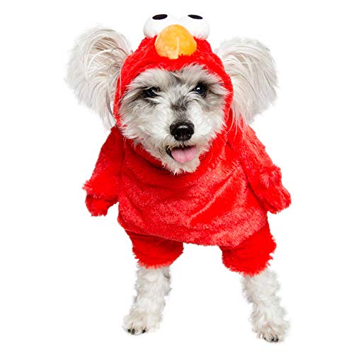 Pet Krewe Elmo Kostüm - Sesamstraße Elmo Hundekostüm - Passend für kleine, mittelgroße, große und extra große Haustiere - Perfekt für Halloween, Partys, Fotoshootings, Geschenke für Hundeliebhaber (S) von PET KREWE UNLEASH THE PARADE