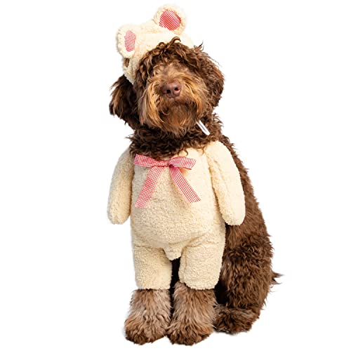 Pet Krewe Großes Teddybär-Hundekostüm – passend für kleine, mittelgroße, große und extra große Haustiere – perfekt für Halloween, Weihnachten, Urlaub, Fotoshootings, Geschenke für Hundeliebhaber von PET KREWE UNLEASH THE PARADE