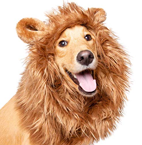 Pet Krewe Löwenmähne für große Hunde, Halloween-Kostüm, passend für Halsumfang von 33 cm - 81,3 cm, Löwenmähne für kleine Hunde, ideal für Halloween, Hundegeburtstag, Hunde-Cosplay, Hunde-Outfits, von PET KREWE UNLEASH THE PARADE