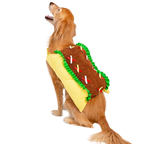 Pet Krewe Hunde-Taco-Kostüm - Lustiges Futter Halloween Haustier Outfit Kostüme für kleine, mittelgroße, große Katzen und Hunde von PET KREWE UNLEASH THE PARADE