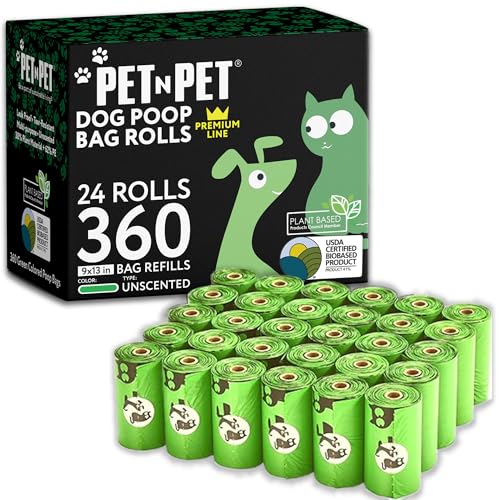 Hundekotbeutel, Kotbeutel Für Hunde, 360 Stück, 24 Rollen, Prämie Hundebeutel Kot, Geruchlos, Auslaufsicher Und Robust Dog Poop Bags, Kackbeutel Für Hunde, Hundetüten Kotbeutel, Biologisch Abbaubar Hundekotbeutel, Kotbeutel Für Hunde, 360 Stück, 24 Rollen, Prämie Hundebeutel Kot, Geruchlos, Auslaufsicher Und Robust Dog Poop Bags, Kackbeutel Für Hunde, Hundetüten Kotbeutel, Biologisch Abbaubar von PET N PET