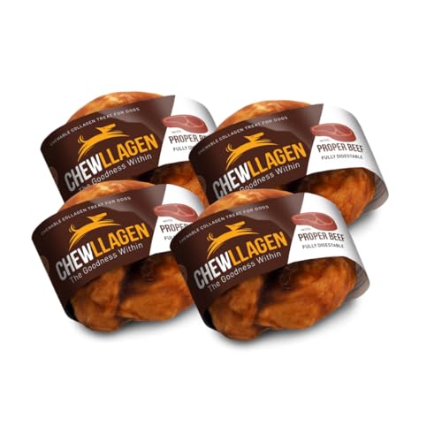 CHEWLLAGEN - Collagen-Hundekauartikel - Rindfleisch Kleiner Donut (4er Pack) - Gelenkunterstützung & Muskelregeneration - 100% natürliches Collagen von PET'S UP