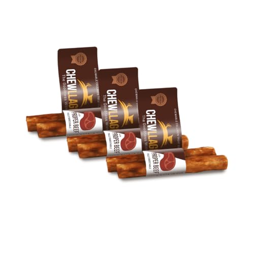CHEWLLAGEN - Collagen-Hundekauartikel - Rindfleisch Medium Roll (3er Pack) - Gelenkunterstützung & Muskelregeneration - 100% natürliches Collagen von PET'S UP