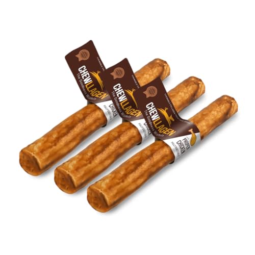 CHEWLLAGEN - Kollagen Hund kauen behandelt - Huhn Roll 10" (Packung mit 3) - Gelenke unterstützen & Muskel-Recovery - 100% natürliche Kollagen von PET'S UP