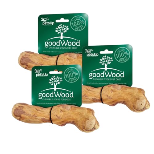 GOODWOOD - Kauknochen Medium (3er Set) - Kaffeeholz - für mittelgroße Hunde - natürliche Zahnpflege, beugt Zahnstein & Zahnfleischerkrankungen vor - 100% natürlich & koffeinfrei von PET'S UP