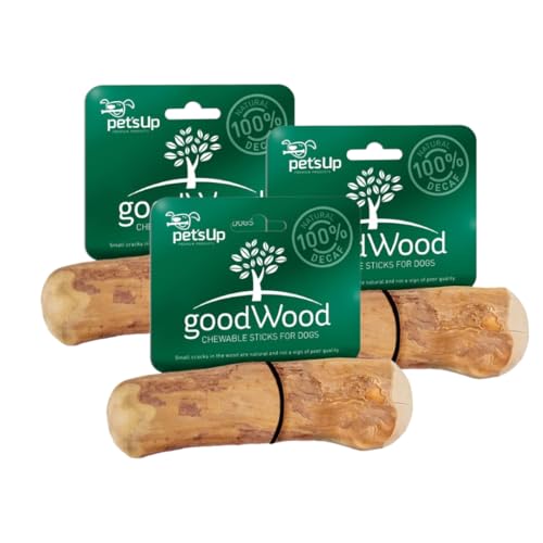 GOODWOOD - Kauknochen S (3er Set) - Kaffeeholz - für kleine Hunde - natürliche Zahnpflege, beugt Zahnstein & Zahnfleischerkrankungen vor - 100% natürlich & koffeinfrei - vegan von PET'S UP