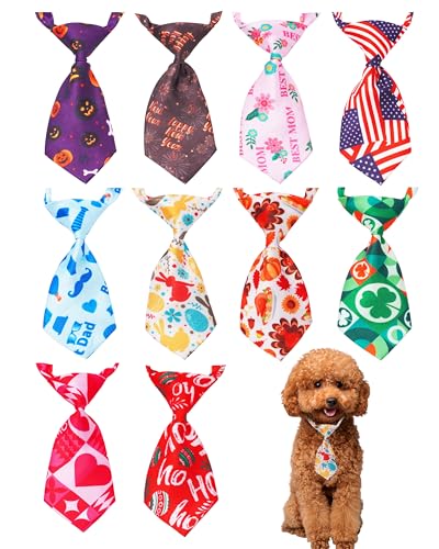 PET SHOW 10 Stück Festtags-Krawatten für kleine Hunde, Katzen, verstellbares Pflegezubehör, Fliegen, Mädchen, Jungen, Haustiere, Festival, Kostüme, Welpen, Hochzeit, Party, Geschenk von PET SHOW