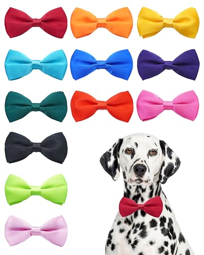 PET SHOW 12 Stück einfarbige große Hundehalsband-Verzierung, Fliegen für mittelgroße und große Hunde, Halsbandanhänger, Zubehör, Slides, Fliegen für Geburtstag, Hochzeit, Partys, sortiert PET SHOW 12 Stück einfarbige große Hundehalsband-Verzierung, Fliegen für mittelgroße und große Hunde, Halsbandanhänger, Zubehör, Slides, Fliegen für Geburtstag, Hochzeit, Partys, sortiert von PET SHOW