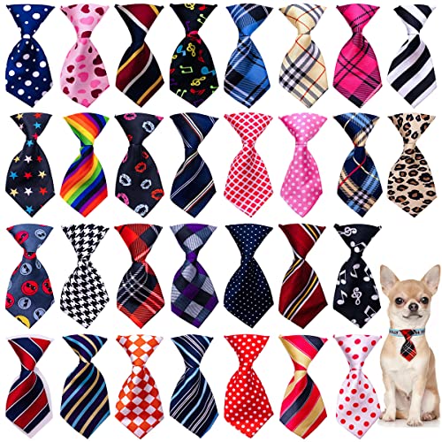 PET SHOW 30 Stück Hundehalsbänder, verstellbare Katzen-Krawatten, zum Aufschieben, Zubehör für kleine, mittelgroße Welpen, Geburtstag, Urlaub, Fotografie von PET SHOW