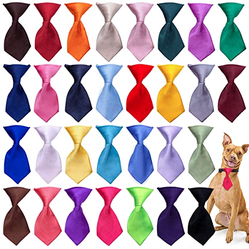 PET SHOW 30 Stück einfarbige kleine Hundehalsbänder Charms Krawatten Mittlere Hunde Katzen Welpen Kätzchen Slide on Halsbänder Befestigung Zubehör Krawatten Party Urlaub Kostüme von PET SHOW