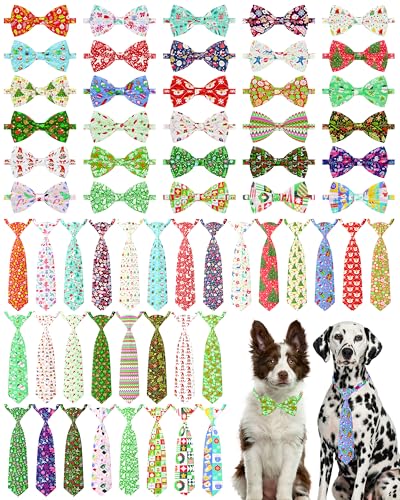 PET SHOW 60 Stück Weihnachts-Fliegen und Halsbänder für große Hunde, verstellbare Weihnachtsfliegen für große und mittelgroße Hunde, Weihnachtsmann-Schleifen, Urlaubsparty-Krawatten PET SHOW 60 Stück Weihnachts-Fliegen und Halsbänder für große Hunde, verstellbare Weihnachtsfliegen für große und mittelgroße Hunde, Weihnachtsmann-Schleifen, Urlaubsparty-Krawatten von PET SHOW