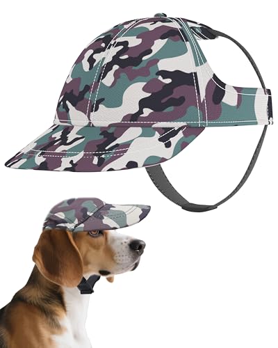 PET SHOW Baseballkappe für Hunde, Camouflage, Hundevisiere für kleine Hunde, Katzen, Haustier-Sonnenhüte mit Ohrlöchern, verstellbare Schnalle, Sommer, Jungen, Mädchen, Welpenhut, Grün/S von PET SHOW