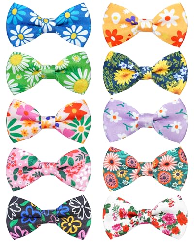 PET SHOW Fliegen mit Blumenmuster für kleine Hunde, Schiebehalsband, für Welpen, Katzen, Frühlingsfliegen für mittelgroße Hunde, Sonnenblumen-Rose, Schleifen, Party, Urlaub, Haustierpflege-Zubehör von PET SHOW