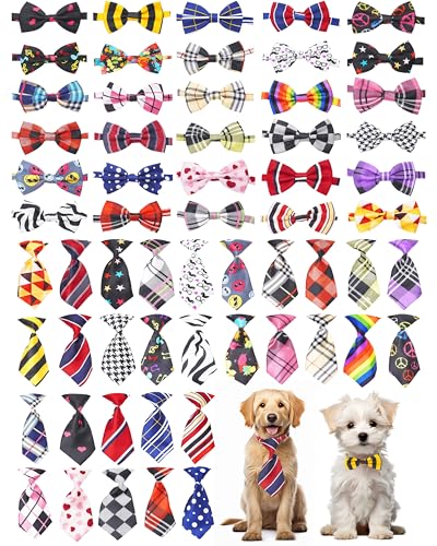 PET SHOW Fliegen und Halsbänder für kleine Hunde, für kleine und mittelgroße Hunde, niedliche Punkte, für Hochzeit, Party, Urlaub, Haustierpflege-Zubehör, 60 Stück von PET SHOW