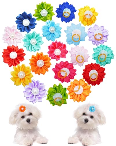 PET SHOW Haarschleifen für kleine Hunde, mit Gummibändern, für kleine Hunde, Katzen, Welpen, Topknoten, Party, Geburtstag, Fellpflege, Haar-Accessoires, 20 Stück / 10 Paar von PET SHOW