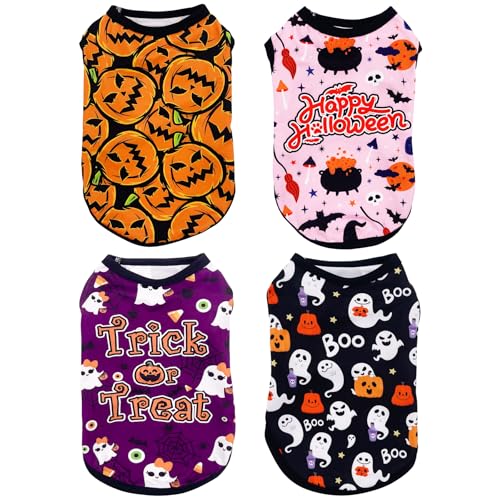 PET SHOW Halloween-Hunde-Shirts für große Hunde, Geisterkürbis, Tank-Top, T-Shirt, für Haustiere, Urlaub, Party, ärmellos, für Jungen und Mädchen, Größe XXL, 4 Stück PET SHOW Halloween-Hunde-Shirts für große Hunde, Geisterkürbis, Tank-Top, T-Shirt, für Haustiere, Urlaub, Party, ärmellos, für Jungen und Mädchen, Größe XXL, 4 Stück von PET SHOW