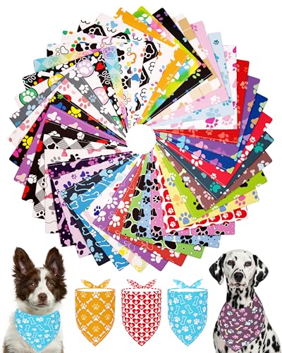 PET SHOW Halstücher für große Hunde, Größe XL, waschbar, Dreieck-Lätzchen für mittelgroße und große Hunde, Mädchen, Jungen, Halstuch, Haustierschal, Fellpflege-Zubehör, 50 Stück von PET SHOW