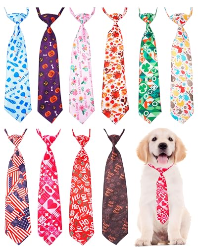 PET SHOW Hunde-Krawatten für große und mittelgroße Hunde, verstellbar, Fellpflege-Zubehör, Fliegen, Mädchen, Jungen, Haustiere, Festival, Kostüme, Welpen, Hochzeit, Party, Geschenk, 10 Stück von PET SHOW