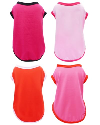PET SHOW Hunde-Shirts für extra große Hunde, Tank-Top, einfarbig, rot, rosa, für den täglichen Gebrauch, einfarbig, ärmellos, für Mädchen, Größe XXXL, 4 Stück PET SHOW Hunde-Shirts für extra große Hunde, Tank-Top, einfarbig, rot, rosa, für den täglichen Gebrauch, einfarbig, ärmellos, für Mädchen, Größe XXXL, 4 Stück von PET SHOW
