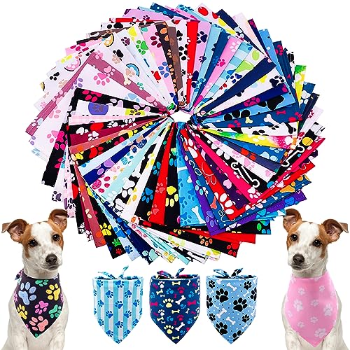 PET SHOW Hundehalstücher mit Pfotenmuster, waschbar, für Welpen, Mädchen, Jungen, Dreieck, Zubehör für kleine, mittelgroße Hunde, Katzen, Haustiere, 50 Stück PET SHOW Hundehalstücher mit Pfotenmuster, waschbar, für Welpen, Mädchen, Jungen, Dreieck, Zubehör für kleine, mittelgroße Hunde, Katzen, Haustiere, 50 Stück von PET SHOW