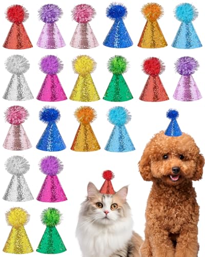 PET SHOW Mini-Hüte für kleine Hunde, Katzen, Geburtstag, Party, Hase, Hüte, für Urlaub, Hochzeit, Welpen, Kätzchen, Kostüm-Zubehör, 20 Stück von PET SHOW