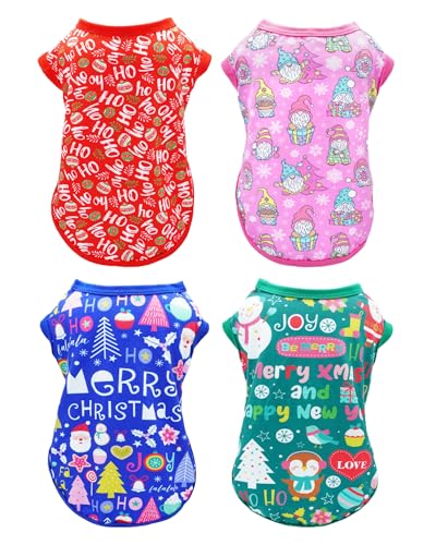 PET SHOW Weihnachts-Hunde-Shirts für mittelgroße und große Hunde, Tank-Top, T-Shirt, Weihnachtsmann-Wichtel, T-Shirts, Haustiere, Urlaub, Party, ärmellos, für Jungen und Mädchen, Größe L, 4 Stück PET SHOW Weihnachts-Hunde-Shirts für mittelgroße und große Hunde, Tank-Top, T-Shirt, Weihnachtsmann-Wichtel, T-Shirts, Haustiere, Urlaub, Party, ärmellos, für Jungen und Mädchen, Größe L, 4 Stück von PET SHOW