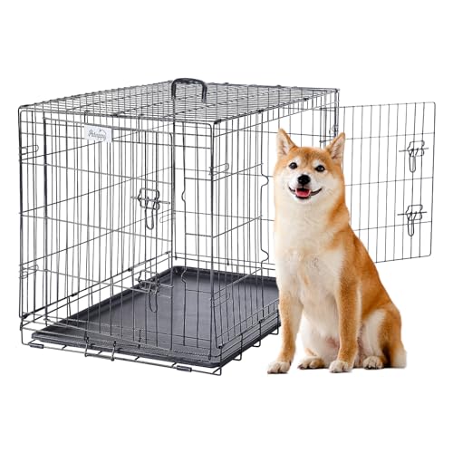 PETAPPY Hundekäfig, Hundebox Metall, 91,5 x 58,5 x 65 cm, Hundekäfig XXL, Hundebox Gitter, Hundegitterbox mit Herausnehmbarer Schale PETAPPY Hundekäfig, Hundebox Metall, 91,5 x 58,5 x 65 cm, Hundekäfig XXL, Hundebox Gitter, Hundegitterbox mit Herausnehmbarer Schale von PETAPPY