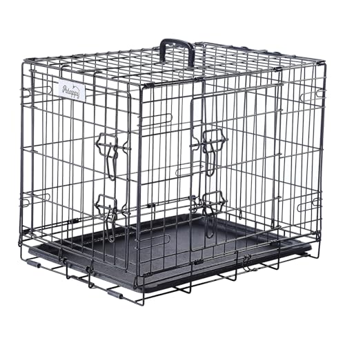 PETAPPY Hundekäfig, Metall, 61 X 44,5 X 49,5 cm, Hundebox Gitter, Hundegitterbox mit Herausnehmbarer Schale, Bodenschonenden Füßen PETAPPY Hundekäfig, Metall, 61 X 44,5 X 49,5 cm, Hundebox Gitter, Hundegitterbox mit Herausnehmbarer Schale, Bodenschonenden Füßen von PETAPPY