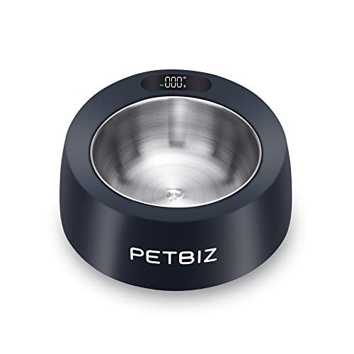 PETBIZ Smart Bowl für Haustiere, Edelstahl-Futternapf mit eingebauter digitaler Waage, Fütterungsvorschlag (Jet Black) von PETBIZ