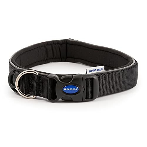 Ancol Extreme Ultra Hundehalsband, gepolstert, wetterfest, sicher, 30–34 cm, Größe 3, Schwarz von Ancol