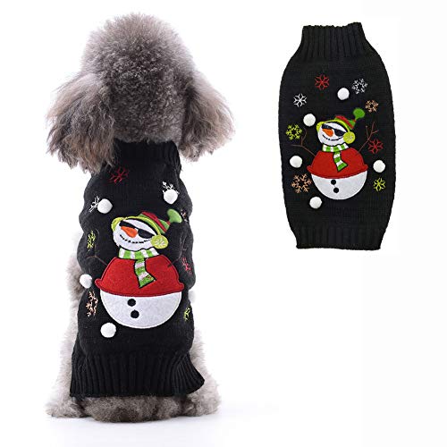 PETCARE Hundepullover Weihnachten Hund Rollkragenpullover Weihnachten Muster Strickwaren warme Haustier Pullover für Hundewelpen Party Puppy Geschenk für Hund von PETCARE