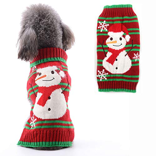 PETCARE Hundepullover Weihnachten Hund Rollkragenpullover Weihnachten Muster Strickwaren warme Haustier Pullover für Hundewelpen Party Puppy Geschenk für Hund von PETCARE