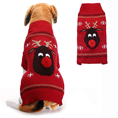 PETCARE Hundepullover Weihnachten Hund Rollkragenpullover Weihnachten Muster Strickwaren warme Haustier Pullover für Hundewelpen Party Puppy Geschenk für Hund von PETCARE