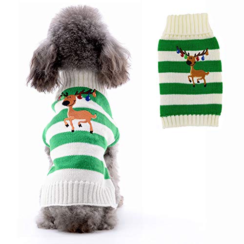 PETCARE Hundepullover Weihnachten Hund Rollkragenpullover Weihnachten Muster Strickwaren warme Haustier Pullover für Hundewelpen Party Puppy Geschenk für Hund von PETCARE